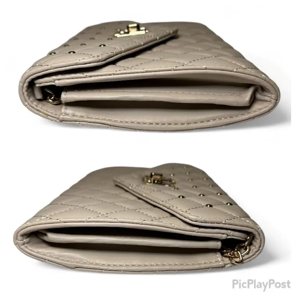 Badgley Mischka Diamond Quilt Convertible Crossbody Bag - Natural/Tan NWT